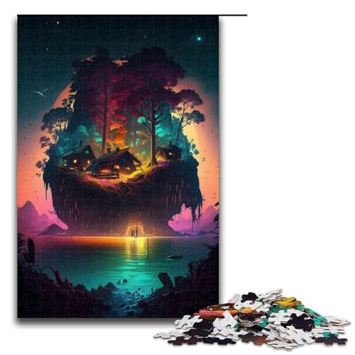 Puzzleteile für Erwachsene Wunderschöne kleine Insel-Puzzles für Erwachsene Anspruchsvolles Denkspiel für Teenager Spaß für den Familienspieleabend 1000 Teile (75 x 50 cm) von DEEPPAPEU