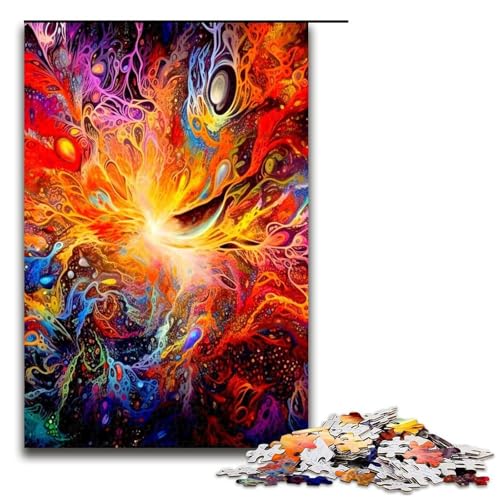 Puzzleteile für Erwachsene abstrakte farbenfrohe Puzzles für Erwachsene Denksportaufgabe Spiel für Erwachsene interaktive Familienaktivität 1000 Teile (75 x 50 cm) von DEEPPAPEU