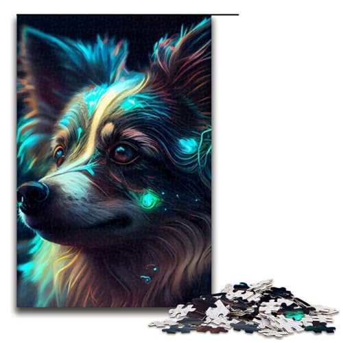 Puzzleteile für Erwachsene bunter Hund schwierige Puzzles für Erwachsene Lernspielzeug für Teenager Heimbüro-Dekor 1000 Teile (75 x 50 cm) von DEEPPAPEU