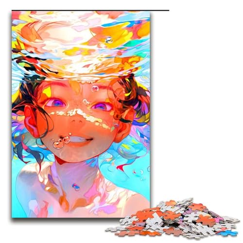 Puzzleteile für Erwachsene buntes Mädchen schwierige Puzzles für Erwachsene Lernspielzeug für Teenager Heimbüro-Dekor 1000 Teile (75 x 50 cm) von DEEPPAPEU