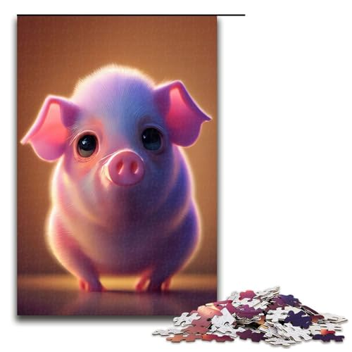 Puzzleteile für Erwachsene entzückende Schweine-Puzzles für Erwachsene Denksportaufgabe Spiel für Erwachsene interaktive Familienaktivität 1000 Teile (75 x 50 cm) von DEEPPAPEU