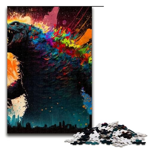 Puzzleteile für Erwachsene lebendig gemalte Monster-Puzzles für Erwachsene anspruchsvolles Denkspiel für Teenager Spaß für den Familienspieleabend 1000 Teile (75 x 50 cm) von DEEPPAPEU