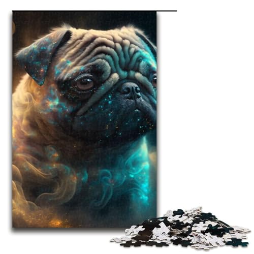 Puzzleteile für Erwachsene mit Bulldoggen als Haustier DIY-Kunstdekor 1000 Teile (75 x 50 cm) von DEEPPAPEU