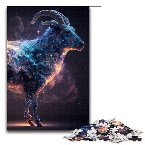 Puzzleteile für Erwachsene mit Tierziegenmotiv DIY-Kunstdekor 1000 Teile (75 x 50 cm) von DEEPPAPEU