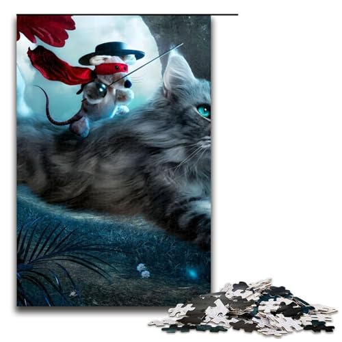 Puzzleteile für Erwachsene süße Katze schwierige Puzzles für Erwachsene Lernspielzeug für Teenager Heimbüro-Dekoration 1000 Teile (75 x 50 cm) von DEEPPAPEU