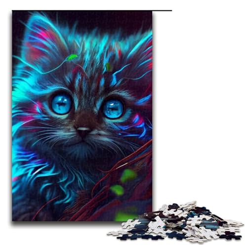Puzzleteile für Erwachsene süße Katze schwierige Puzzles für Erwachsene Lernspielzeug für Teenager Heimbüro-Dekoration 1000 Teile (75 x 50 cm) von DEEPPAPEU