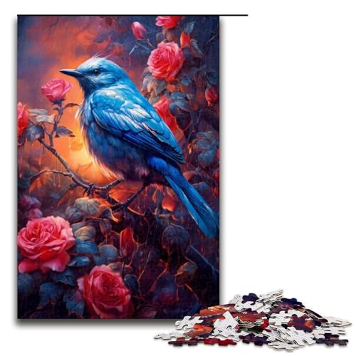 Puzzleteile für Erwachsene süßer Kleiner Blauer Vogel schwierige Puzzles für Erwachsene Lernspielzeug für Teenager Heimbüro-Dekor 1000 Teile (75 x 50 cm) von DEEPPAPEU