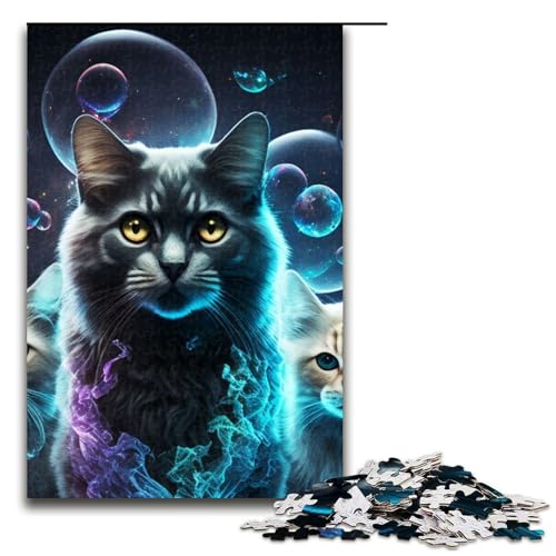 Puzzleteile für Erwachsene süßes Haustier Katze unmögliche Puzzles für Erwachsene Geburtstagsgeschenkidee anspruchsvolles Denkspiel 1000 Teile (75 x 50 cm) von DEEPPAPEU