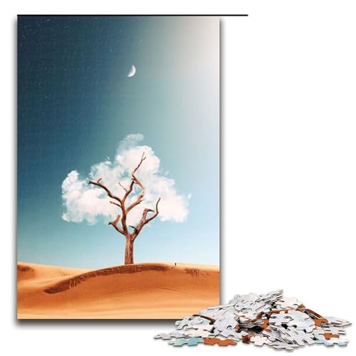 Puzzleteile mit Wolkenbaum-Motiv Muttertag Geburtstag Weihnachten 1000 Teile (75 x 50 cm) von DEEPPAPEU