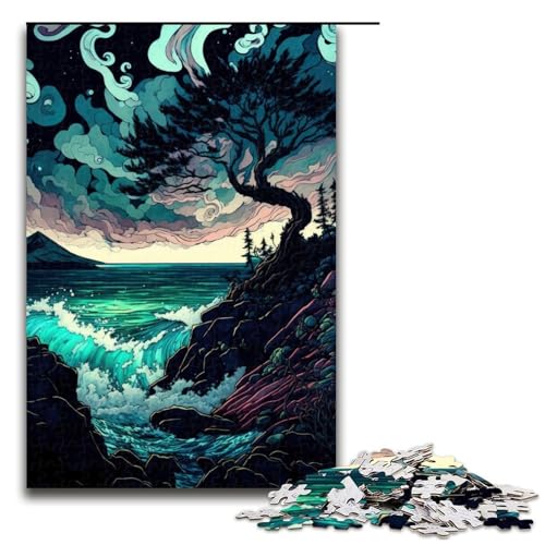 Puzzleteile schöner Sonnenaufgang Holzpuzzle für Erwachsene anspruchsvolles Denkspiel für Teenager Spaß für den Familienspielabend 1000 Teile (75 x 50 cm) von DEEPPAPEU