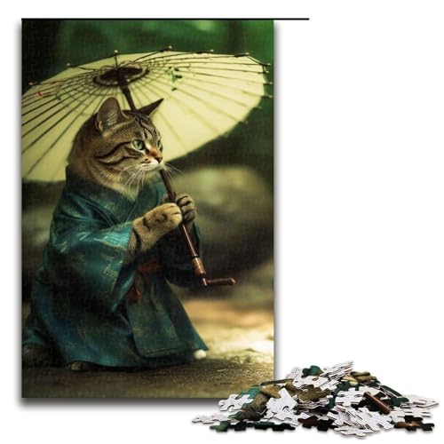 Puzzleteile süße japanische Katze anspruchsvolle Puzzles Denksportaufgabe interaktives Familienspiel geeignet für Altersgruppen ab 1000 Stück (75 x 50 cm) von DEEPPAPEU
