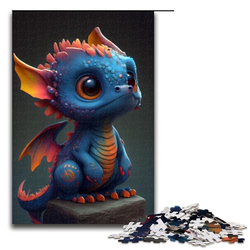 Puzzleteile süßer bunter Drache anspruchsvolle Puzzles Denksportaufgabe interaktives Familienspiel geeignet für Kinder ab 10 Jahren (75 x 50 cm) von DEEPPAPEU