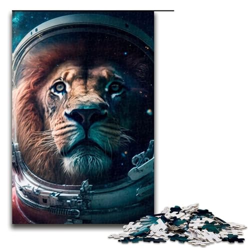 Puzzleteile wunderschöner Löwe ins All anspruchsvolle Puzzles Denksportaufgabe interaktives Familienspiel geeignet für Kinder ab 10 Jahren 1000 Teile (75 x 50 cm) von DEEPPAPEU