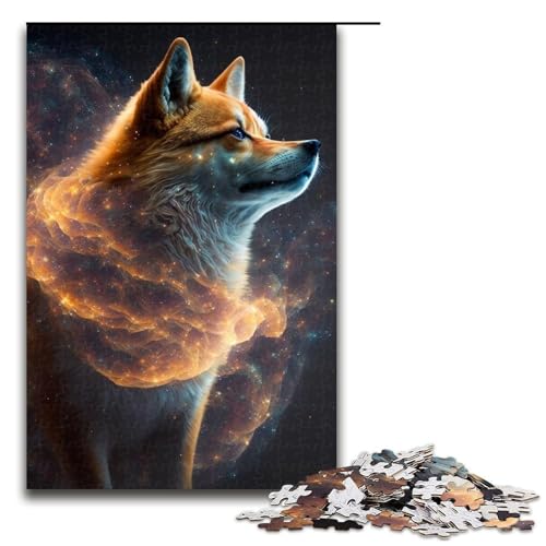 Shiba Inu Puzzleteile Geschenke Holzpuzzle perfekt für Familienfeiern Geburtstage Feiertage 1000 Teile (75 x 50 cm) von DEEPPAPEU