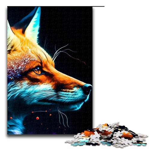 Tier-Fuchs-Puzzles für Erwachsene Holzpuzzles anspruchsvolles Denkspiel für Teenager unterhaltsames interaktives Spiel für die ganze Familie 1000 Teile (75 x 50 cm) von DEEPPAPEU