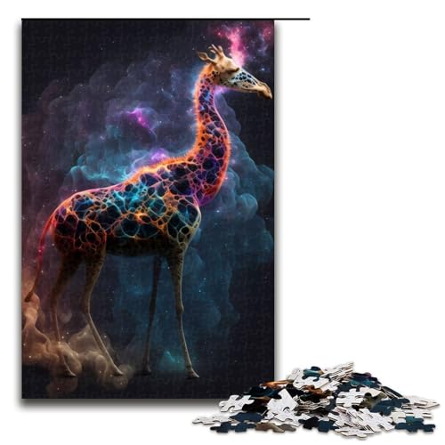 Tier-Giraffe-Puzzles für Erwachsene Holzpuzzles anspruchsvolles Denkspiel für Teenager unterhaltsames interaktives Spiel für die ganze Familie 1000 Teile (75 x 50 cm) von DEEPPAPEU