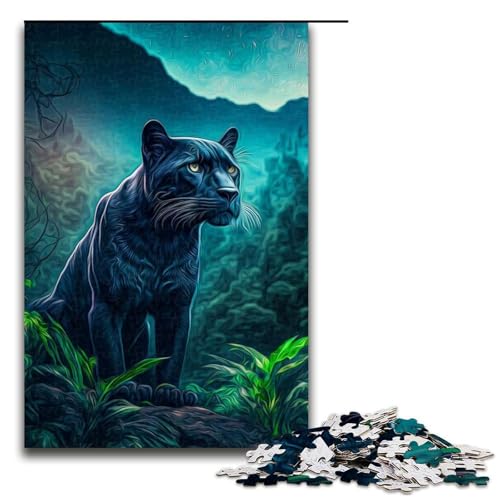 Tier-Leoparden-Puzzle für Erwachsene anspruchsvolle Puzzleteile DIY-Dekoration Gehirn-Herausforderung für Erwachsene Familienurlaubsgeschenk 1000 Teile (75 x 50 cm) von DEEPPAPEU