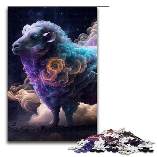 Tier-Schaf-Puzzles für Erwachsene Holzpuzzles anspruchsvolles Denkspiel für Teenager unterhaltsames interaktives Spiel für die ganze Familie 1000 Teile (75 x 50 cm) von DEEPPAPEU