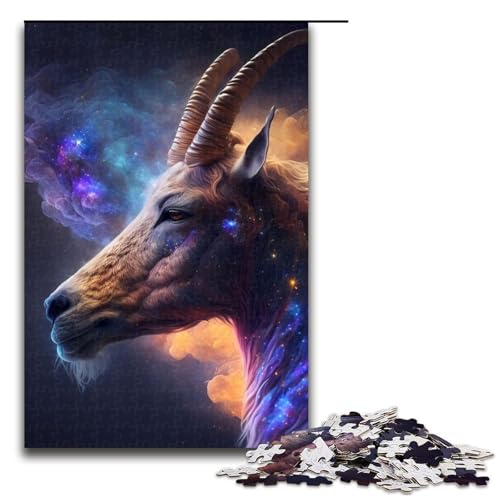 Tier-Ziegen-Puzzleteile für Erwachsene Puzzles Geburtstagsgeschenkidee anspruchsvolles Denkspiel 1000 Teile (75 x 50 cm) von DEEPPAPEU