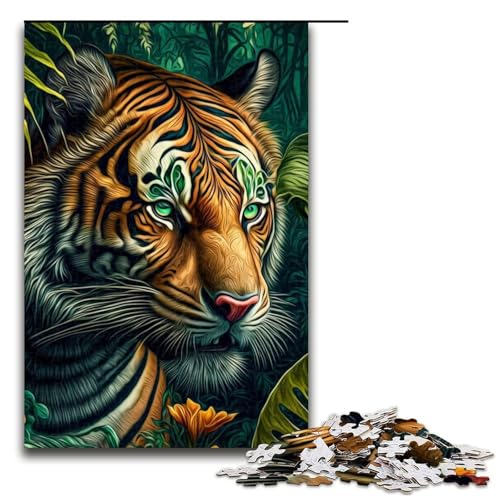 Tiger-Puzzleteile für Erwachsene Holzpuzzles Heimaktivität für Feiertage Geburtstage und Familienspieleabende 1000 Teile (75 x 50 cm) von DEEPPAPEU
