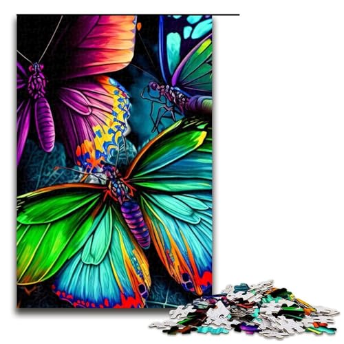 Tropics of Blue Butterfly Puzzles für Erwachsene Holzpuzzles anspruchsvolles Denkspiel für Teenager unterhaltsames interaktives Spiel für die ganze Familie 1000 Teile (75 x 50 cm) von DEEPPAPEU