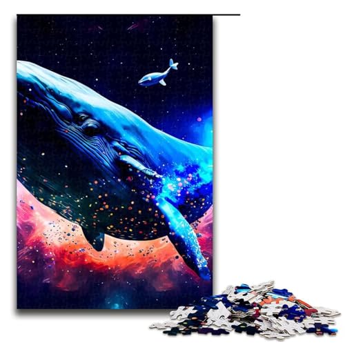 Wal-Puzzles für Erwachsene Holzpuzzles anspruchsvolles Denkspiel für Teenager unterhaltsames interaktives Spiel für die ganze Familie 1000 Teile (75 x 50 cm) von DEEPPAPEU