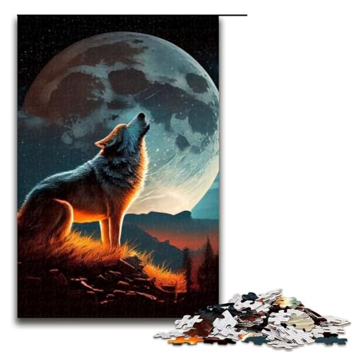 Wolfsheulen-Puzzles für Erwachsene Holzpuzzles anspruchsvolles Denkspiel für Teenager unterhaltsames interaktives Spiel für die ganze Familie 1000 Teile (75 x 50 cm) von DEEPPAPEU