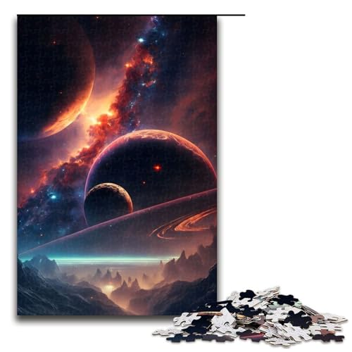 Wunderschöne Weltraumlandschaft-Puzzleteile für Erwachsene Puzzles als Geburtstagsgeschenkidee Anspruchsvolles Denkspiel 1000 Teile (75 x 50 cm) von DEEPPAPEU