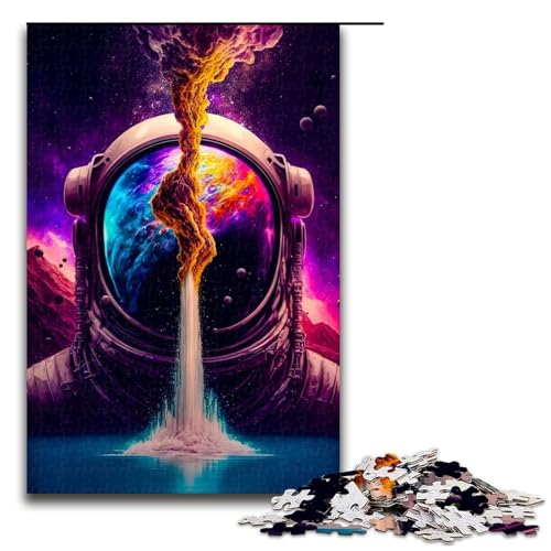 -teiliges Puzzle „Kosmischer Astronaut Holzpuzzle anspruchsvolles Denkspiel für Teenager unterhaltsames Familienspiel interaktives Spiel 1000 Teile (75 x 50 cm) von DEEPPAPEU