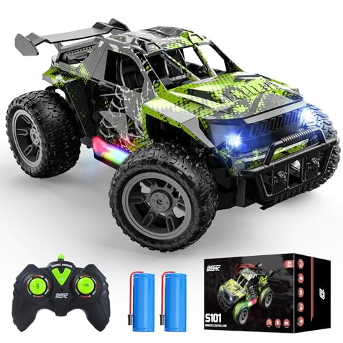 DEERC 1:18 rc Auto mit LED-Farblicht, RC Truck für Jungen, Monster Truck Spielzeug mit 2 Akkus, 2,4 GHz,Geländegängiger Auto-Modus Offroad-Rennwagen, Dinosaurier Spielzeug Geschenk für Jungen Kinder DEERC 1:18 rc Auto mit LED-Farblicht, RC Truck für Jungen, Monster Truck Spielzeug mit 2 Akkus, 2,4 GHz,Geländegängiger Auto-Modus Offroad-Rennwagen, Dinosaurier Spielzeug Geschenk für Jungen Kinder von DEERC