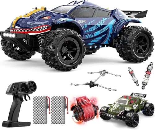 DEERC 9308E 1:16 All Terrain Fast RC Monster Truck 40 KPH RC-Autos, 4WD High Speed Dinosaurier-Truck, 2,4 GHz Offroad-Fernbedienungsautos mit 2 Batterien, 2 Autogehäuse, Spielzeuggeschenk für Kinder DEERC 9308E 1:16 All Terrain Fast RC Monster Truck 40 KPH RC-Autos, 4WD High Speed Dinosaurier-Truck, 2,4 GHz Offroad-Fernbedienungsautos mit 2 Batterien, 2 Autogehäuse, Spielzeuggeschenk für Kinder von DEERC