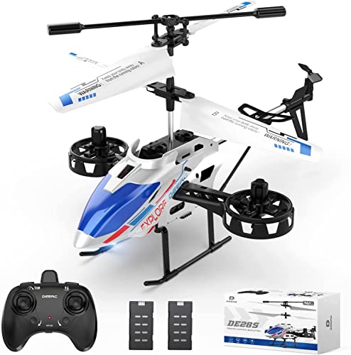 DEERC DE28S Hubschrauber Ferngesteuert, 4,5Ch Ferngesteuerte Helikopter,In/Outdoor Ferngesteuertes Flugzeug mit Gyro Schwebefunktion und LED Beleutung，RC Heli Geschenk für Kinder ab 12 Jahren von DEERC