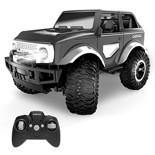 DEERC Ferngesteuertes Auto, 1:18 SUV mit LED-Scheinwerfern, 2,4 GHz, 160 Minuten Spiel, All-Terrain MonsterTrucks Off-Road Crawler, Geschenke für Jungen und Mädchen, Kinder von DEERC