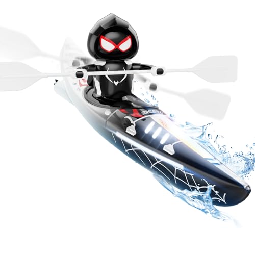 DEERC RC Boot für Kinder,Fernsteuerungs Spinnen-Kajak Boot mit LED-Beleuchtung für Pool,See,Pond,2.4GHz,Wasseraktivierung,Sommerspielzeug für draußen,Geschenke für Jungen und Mädchen 6–12 (Schwarz) DEERC RC Boot für Kinder,Fernsteuerungs Spinnen-Kajak Boot mit LED-Beleuchtung für Pool,See,Pond,2.4GHz,Wasseraktivierung,Sommerspielzeug für draußen,Geschenke für Jungen und Mädchen 6–12 (Schwarz) von DEERC