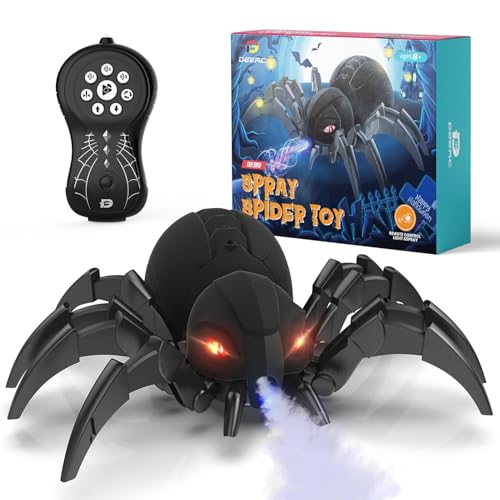 DEERC Roboter-Spider, ferngesteuerte Spinne mit Spray und Lichtern, schwarzes Witwen-Spielzeug für Kinder, für Halloween-Scherz, Geburtstagsfeier DEERC Roboter-Spider, ferngesteuerte Spinne mit Spray und Lichtern, schwarzes Witwen-Spielzeug für Kinder, für Halloween-Scherz, Geburtstagsfeier von DEERC