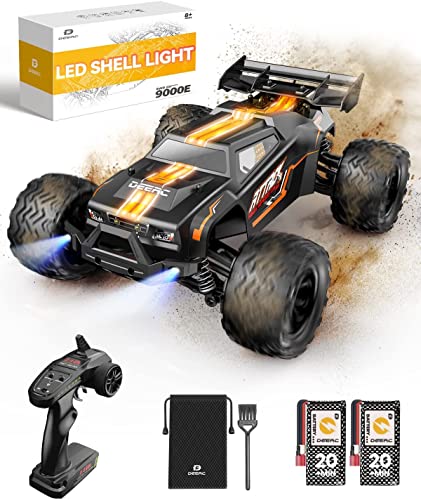 DEERC Ferngesteuertes Auto 1:14, 4WD RC Car 40 km/h mit LED Licht, 2 Akku 40 Minuten Laufzeit, 2.4-GHz Fernbedienung Rennenauto Spielzeug für Erwachsene und Kinder (9000E) von DEERC