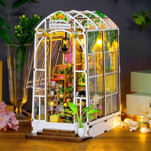 DEESOSPRO DIY Book Nook Kit, Puppenhäuser Miniatur Haus Kit, 3D Puzzle Holzpuzzle Bücherecke Bücherregal Dekor Kreativität Modellbausätze mit LED Licht, Diorama Modelbau für Erwachsene, Gartenhaus DEESOSPRO DIY Book Nook Kit, Puppenhäuser Miniatur Haus Kit, 3D Puzzle Holzpuzzle Bücherecke Bücherregal Dekor Kreativität Modellbausätze mit LED Licht, Diorama Modelbau für Erwachsene, Gartenhaus von DEESOSPRO