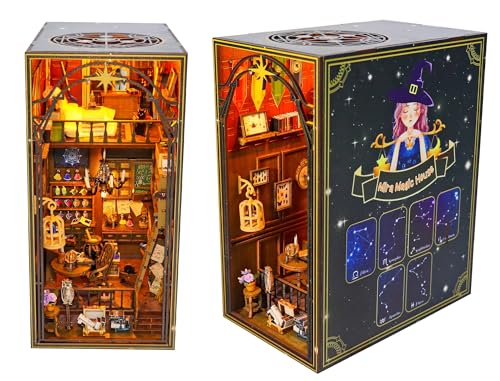 DEESOSPRO DIY Book Nook Kit, Puppenhäuser Miniatur Haus Kit, 3D Puzzle Holzpuzzle Bücherecke Bücherregal Dekor Kreativität Modellbausätze mit LED Licht, Diorama Modelbau für Erwachsene, Magisches Haus DEESOSPRO DIY Book Nook Kit, Puppenhäuser Miniatur Haus Kit, 3D Puzzle Holzpuzzle Bücherecke Bücherregal Dekor Kreativität Modellbausätze mit LED Licht, Diorama Modelbau für Erwachsene, Magisches Haus von DEESOSPRO
