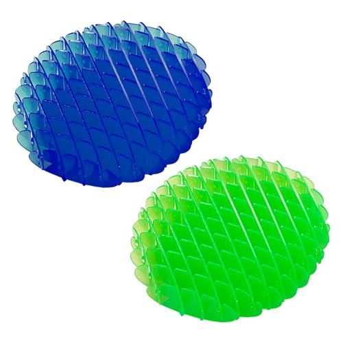 2 Stück Fidget Wurm Spielzeug, Formwandelnder Magische, Sensory Toys, Squeeze Stretchy Toy, Blau und Grün knallender Wurm Dehnbares Spielzeug für Kinder & Erwachsene von DEETREK