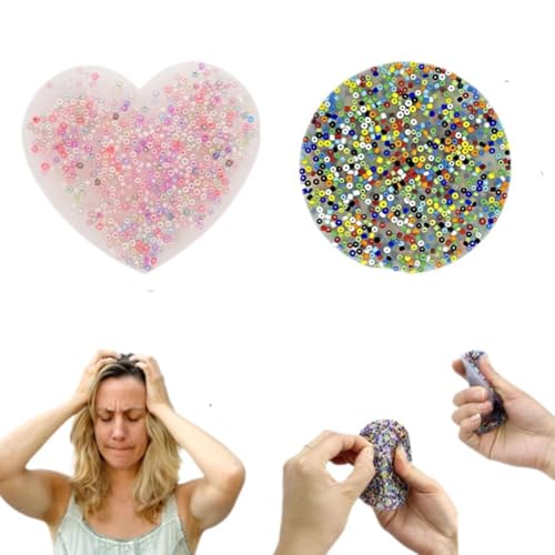 2er-Pack Zappelspielzeug runde herzförmige knifflige Partymatten originelles Geschenk knifflige Matten mit Perlen gegen Stress bei ADHS und Zwangsstörungen 2er-Pack Zappelspielzeug runde herzförmige knifflige Partymatten originelles Geschenk knifflige Matten mit Perlen gegen Stress bei ADHS und Zwangsstörungen von DEETREK