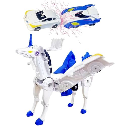 DEETREK Deformiertes Auto Einhornspielzeug magnetische Verbindung Automatisch transformierte Kinder mit dem Kinderspielzeug Roboter deformiertes Auto 3-8 Jahre alte Jungen und Mädchen Kindergeschenke von DEETREK