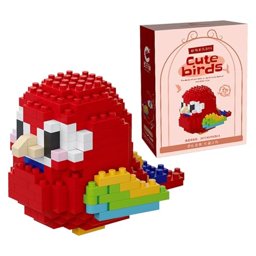 Papagei Mini-Baustein-Spielset, Aras, niedliches Tier-Baustein-Set für Kinder und Erwachsene (Mini-Papagei, 241-teilig) von DEETREK