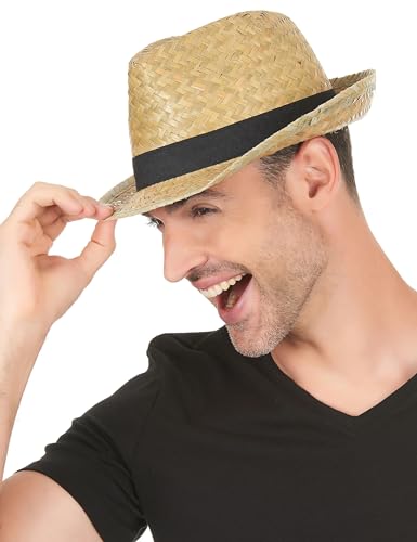 DEGUISE TOI Borsalino Strohhut für Erwachsene mit schwarzem Band - Gelb DEGUISE TOI Borsalino Strohhut für Erwachsene mit schwarzem Band - Gelb von DEGUISE TOI