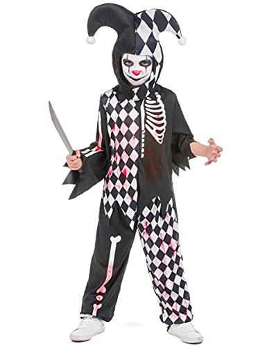DEGUISE TOI Horror-Clown Kostüm für Kinder Halloween-Verkleidung schwarz-weiss-rot - Schwarz DEGUISE TOI Horror-Clown Kostüm für Kinder Halloween-Verkleidung schwarz-weiss-rot - Schwarz von DEGUISE TOI