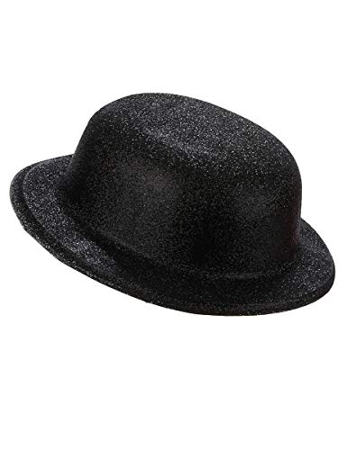 DEGUISE TOI Hut Melone Kunststoff schwarz - glitzernd für Erwachsene - Schwarz von DEGUISE TOI