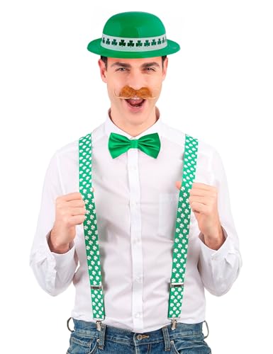 DEGUISE TOI St. Patrick's Set mit Hut, Hosenträgern und Fliege grün - Grün von DEGUISE TOI