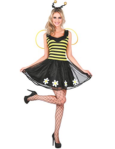 DEGUISE TOI Süßes Bienen-Kostüm für Damen mit Blüten gelb-schwarz - Bunt von DEGUISE TOI
