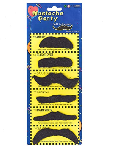 DEGUISE TOI VEGAOO - 6 Schnurrbärte für Erwachsene - 6 Schnurrbärte - Einheitsgröße - Schwarz - Accessoires - - Carnaval DEGUISE TOI VEGAOO - 6 Schnurrbärte für Erwachsene - 6 Schnurrbärte - Einheitsgröße - Schwarz - Accessoires - - Carnaval von DEGUISE TOI