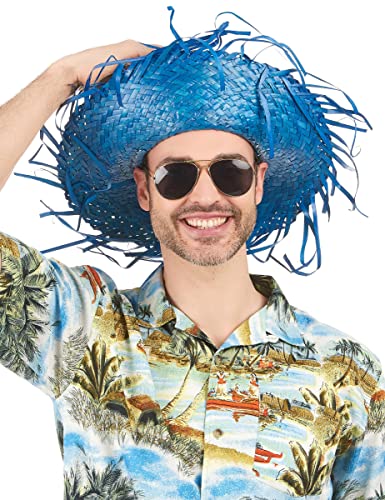 DEGUISE TOI VEGAOO - Blauer Hawaii Hut für Erwachsene - Hut - Einheitsgröße - Blau - Accessoires - 100% Stroh - Carnaval DEGUISE TOI VEGAOO - Blauer Hawaii Hut für Erwachsene - Hut - Einheitsgröße - Blau - Accessoires - 100% Stroh - Carnaval von DEGUISE TOI