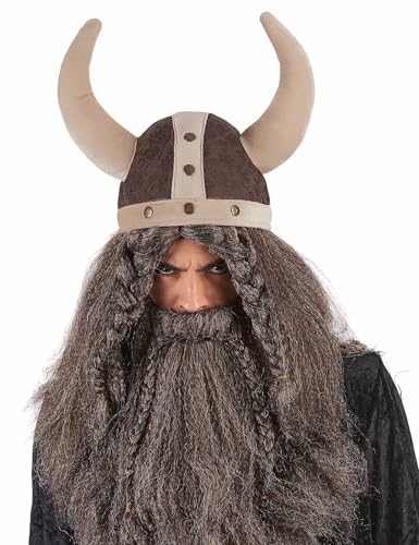 DEGUISE TOI VEGAOO - Weicher Wikingerhelm braun - Helm - Einheitsgröße - Braun - Accessoires - 100% Polyester - Carnaval von DEGUISE TOI